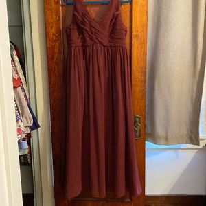 Revelry Zoe Chiffon Dress Cabernet